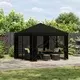 vidaXL Vrtni gazebo s stranskimi stenami 3 x 3 m Črna