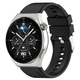 Silikonski remen za a Huawei Watch GT3 Pro 46mm - sa srebrnom kopčom - crni