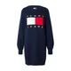 Tommy Jeans Pletena obleka temno modra / rdeča / bela