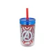 Stor Plastični termo lonček z navojem in slamico AVENGERS, 370ml, 13223