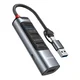 HUB postaja Yesido 5v1 HB20 s petimi USB izhodi - 4x USB-A, 1x USB-C - 100W in 5Gbps - siv - USB-C in USB-A priključek