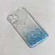 Maska za telefon Heart Glitter za iPhone 13 6.1 providno-plava
