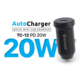 Teracell Auto punjač evolution TC-12 PD 20W sa PD Lightning kablom, Crni