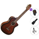 Valencia VC564CE SET 4/4 Brown Sunburst Klasična kitara z elektroniko
