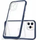 HURTEL Silikonski ovitek 3v1 za iPhone 14 Pro z okvirjem, prozoren, moder