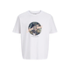 JACK & JONES Majica JJHONOLULU temno modra/svetlo zelena/svetlo oranžna/bela