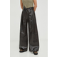 Kožne hlače Day Birger et Mikkelsen za žene, boja: crna, široke, visoki struk