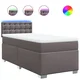 Vidaxl Box spring postelja z vzmetnico siva 90x190 cm umetno usnje