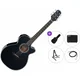 Takamine GF30CE-BLK Premium SET Black Elektroakustična jumbo