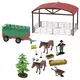 FARM SERVICE - Igralni set kmetija s traktorjem in prikolico 16 kosov s svetlobami in zvoki
