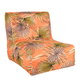 Napihljiv fotelj Novia (90x60x70 cm, motiv palminih listov, oranžna)