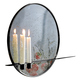 Ogledalo s stojalom za 2 sveči, patinirano, črn kovinski okvir, HAREO TIP 1