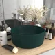 vidaXL Razkošen umivalnik okrogel mat temno zelen 40x15 cm keramičen