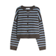 Bershka Pulover svetlo modra/temno rjava
