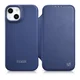 iCARER iCarer CE Premium Leather Folio Case usnjena torbica za iPhone 14 Plus s pokrovom magnetna MagSafe modra (WMI14220715-BU)