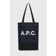 Torba A.P.C. tote axel boja: tamno plava, CODDP-M61444