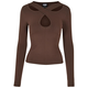 Womens Crossed Cut Out Longsleeve brown