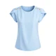 REGINA FASHION Bluza Short Sleeve Blouse with Decorative Shoulder Buttons svetlo modra