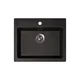 Metalac X Granit Quadro 60 Usadna kvarcna sudopera sa sifonom, Crna, O 90 , 600x500 mm
