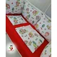 Bubamara037 Set posteljine za krevetac sa ogradicom od jastuka Crvenkapa i vuk, Crveni