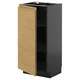 METOD Podni element s policama, Crnosiva/Voxtorp im. hrastovine, 40x37 cm