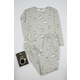 Trendyol Curve Gray Eye Patterned T-shirt-Jogger Knitted Pajama Set