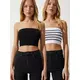 Happiness Istanbul Womens Black and White Strapless Knitted 2-Pack Bustier
