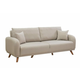 Atelier Del Sofa Raztegljiv kavč s tremi sedeži, Hera - kremasta