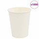 vidaXL Papirnate skodelice za kavo 1000 kosov 8oz 200ml Bela
