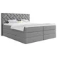 MID.YOU POSTELJA BOXSPRING 160 cm  x 200 cm , tekstil, leseni material srebrne barve