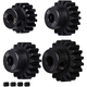 4 Pieces Pinions 16T 17T 18T 19T M1 5mm Shaft Gear Module Pinion for Brushless Motor 1: 8 1/8 RC Monster/Buggy/Truck, Black Color