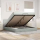 vidaXL Otomanska postelja z vzmetnico svetlo siva 180x200cm žamet