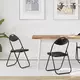 Sklopiva stolica 2 pcs Crna 48 x 43,5 x 81 cm Lažna koža