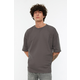 Trendyol Anthracite Basic 100% Cotton Oversize/Wide-Fit Short Sleeve T-Shirt