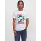 JACK & JONES Majica JJMERRY SKULL XMAS temno zelena/rdeča/črna/bela