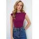 Trend Alacati Stili Ženska bluza bez rukava Alc-X13495, Okrugli izrez, Ljubičasta