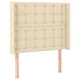 Vidaxl Vzglavje z ušesi krem 103x16x118/128 cm blago