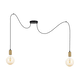 Luster na sajli MIROS 2xE27/60W/230V pauk crna/zlatna