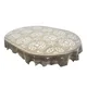 Kvačkani ovalni prt 140x220, čipkast prt, naraven bež, OVAL