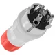 Ravna snemljiva vtičnica WT-54 IP54 2P+Z 16A 250V Uni-Schuko sivo-rdeča