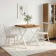 vidaXL 80 x 80 x 75 cm Masiven les akacije Naravna in bela Kvadrat