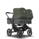 Bugaboo Donkey 5 Twin Black/Grey Melange - Forest Green