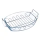 Oval roaster dish with rack, heat-resistant glass, 4 L, Lets Share