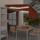 vidaXL Avtomatska tenda s senčilom LED + senzor 4,5×3 m oranžna/rjava