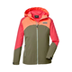 KILLTEC Outdoor jakna, svijetlosiva / zelena / svijetlonarančasta / lubenica roza