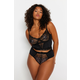 Trendyol Curve Black Lace Detailed Bustier-Panties Underwear Sets