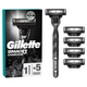 Gillette Mach3 Charcoal brijač + zamjenske britvice 5 kom