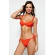 Trendyol Red Underwire, Textured Bikini Top