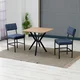 HANAH HOME Set Trpezarijski sto i 2 stolice Dubai Navy Blue Walnut