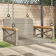 vidaXL Gugalna klop siva 63x62x40 cm poli ratan